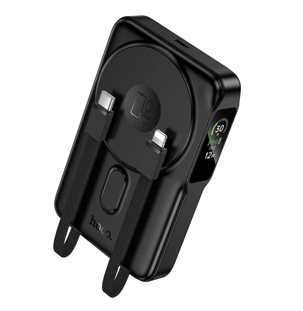 POWER BANK 10000MAH HOCO Q48 CORE MAGNETICO NEGRO - 2