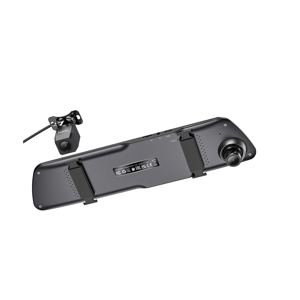 CAMARA ESPEJO RETROVISOR HOCO DV4 DASH CAM DUAL NEGRO - 2