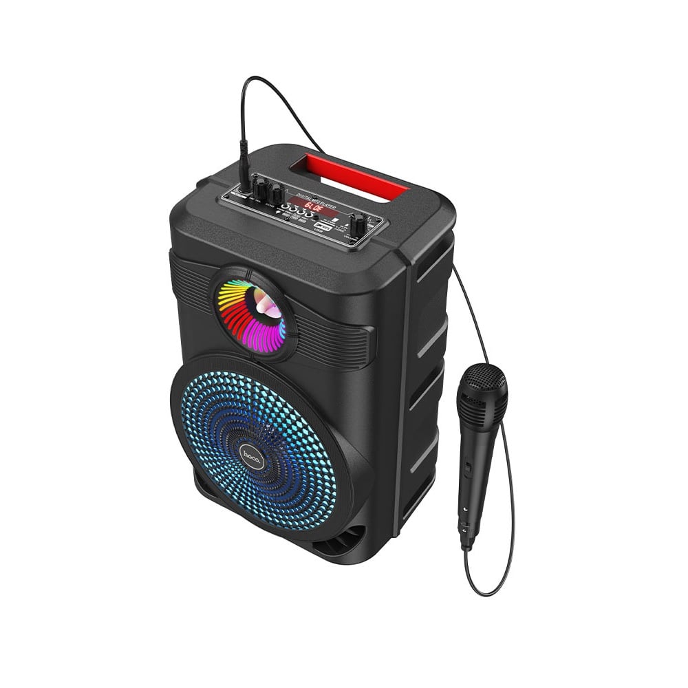 PARLANTE BLUETOOTH KARAOKE CON LUCES HOCO BS46 NEGRO - 1