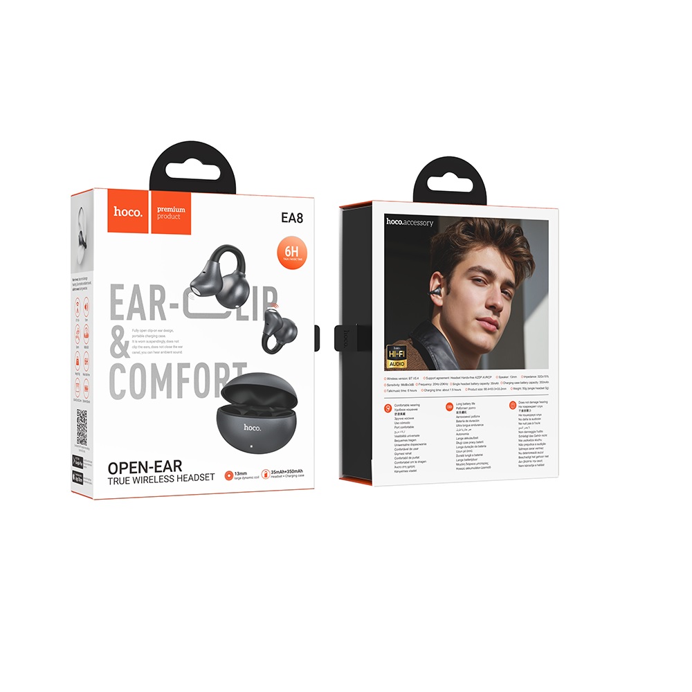AUDÍFONOS INALAMBRICOS HOCO EA8 BLUETOOTH APP NEGRO - 3