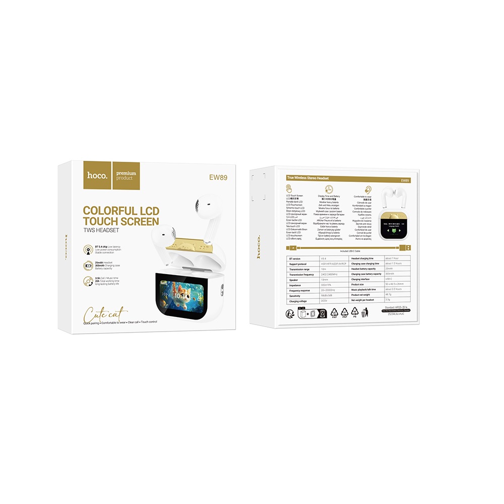AUDÍFONOS INALAMBRICOS HOCO EW89 BLUETOOTH BLANCO - 3