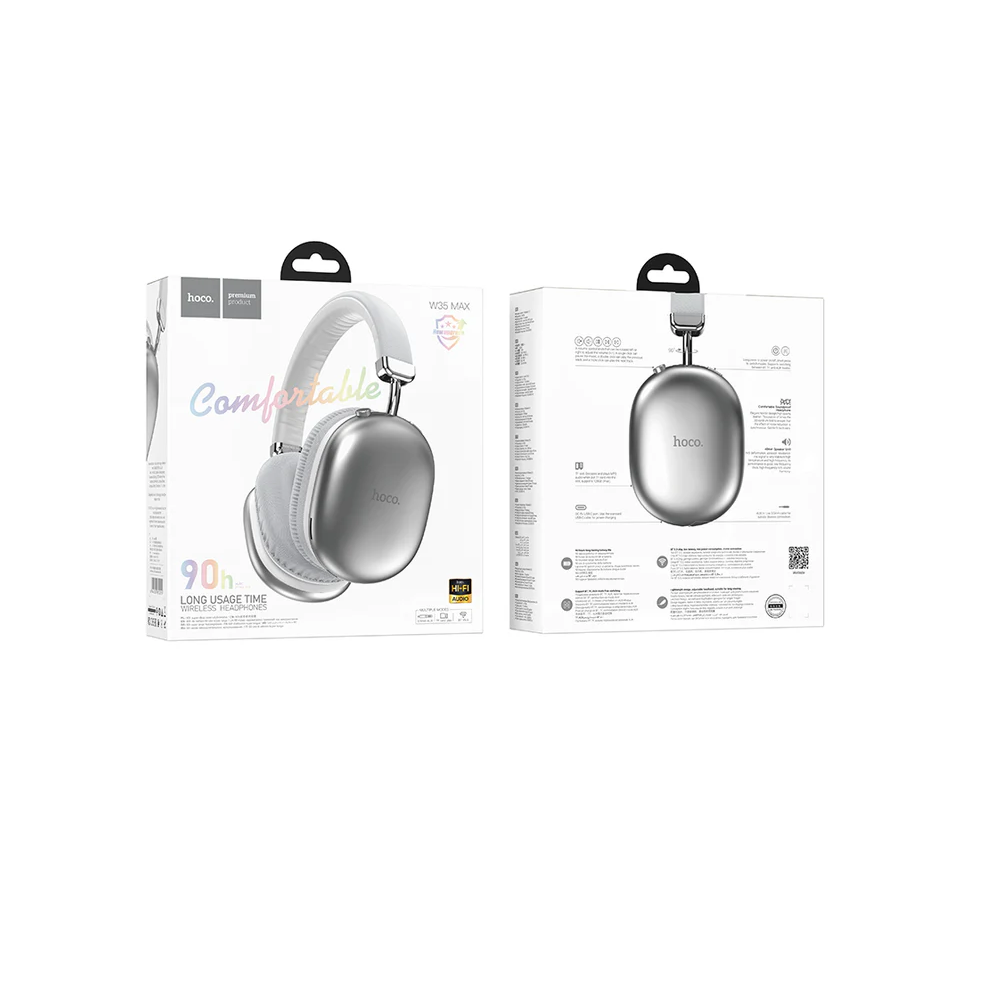 AUDIFONOS BLUETOOTH HOCO W35 MAX DIADEMA OREJERAS GRIS - 3
