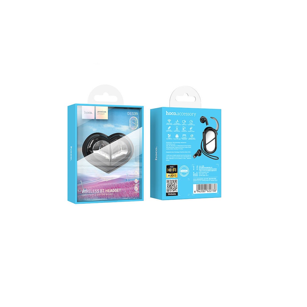 AUDÍFONOS INALAMBRICOS HOCO DES39 BLUETOOTH CORAZON NEGRO - 3