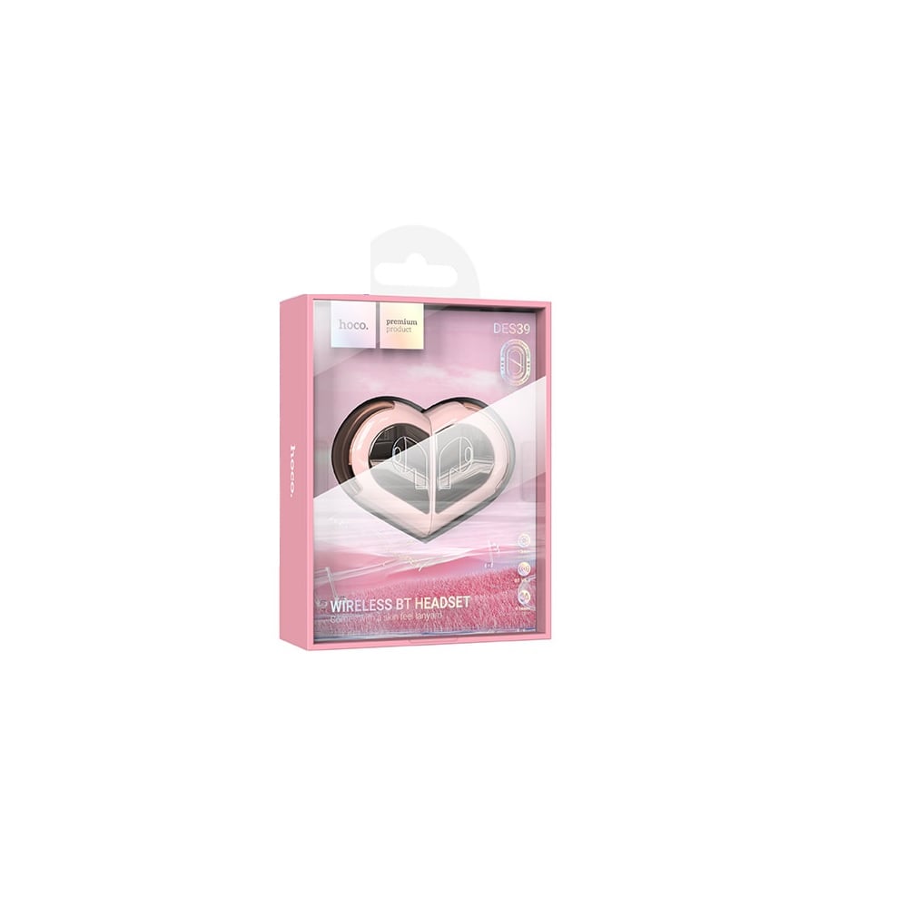 AUDÍFONOS INALAMBRICOS HOCO DES39 BLUETOOTH CORAZON ROSA - 3