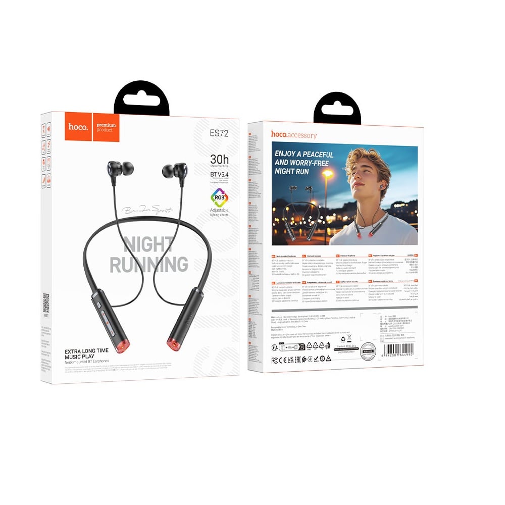 AUDIFONOS BLUETOOTH HOCO ES72 DIADEMA CUELLO NEGRO - 3