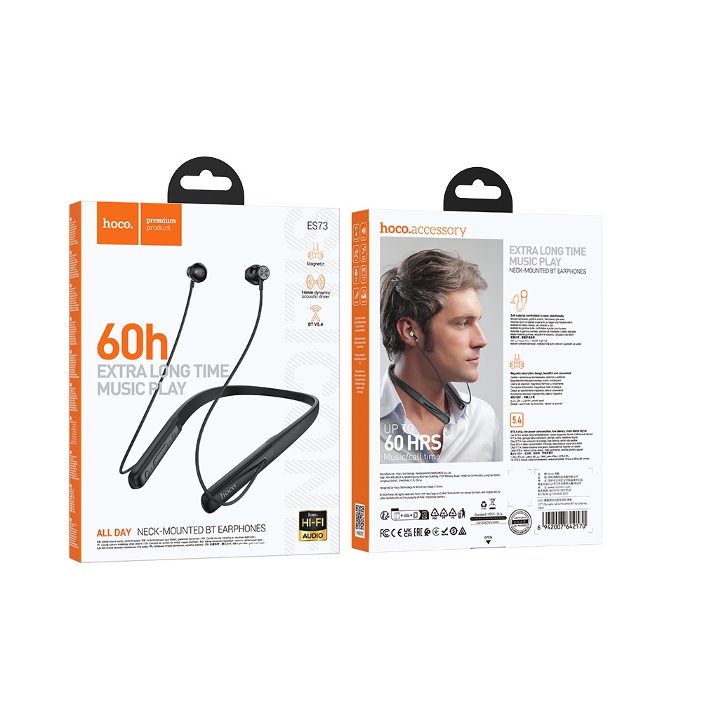 AUDIFONOS BLUETOOTH HOCO ES73 DIADEMA CUELLO NEGRO - 3