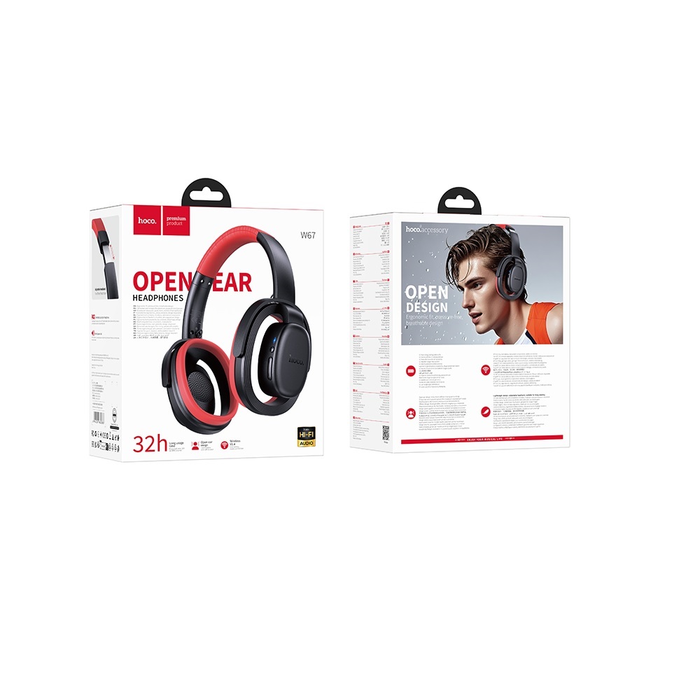 AUDIFONOS BLUETOOTH HOCO W67 OIDO ABIERTO CONDUCCION AIRE NEGRO - 3