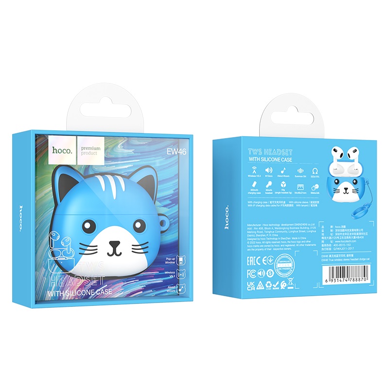 AUDÍFONOS INALAMBRICOS HOCO EW46 BLUETOOTH STEREO AZUL - 2