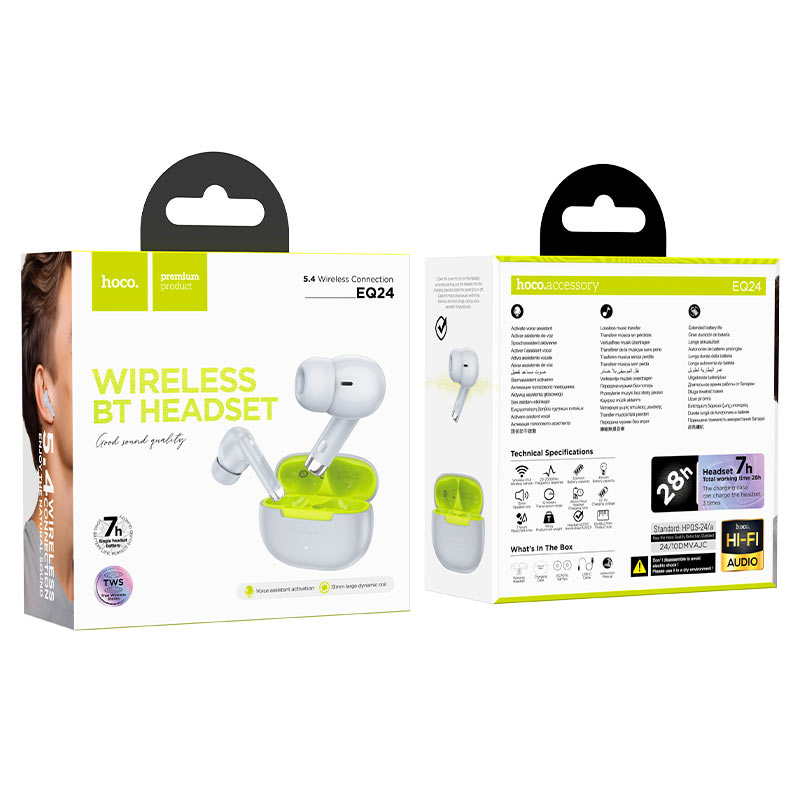 AUDÍFONOS INALAMBRICOS HOCO EQ24  BLUETOOTH STEREO GRIS - 3