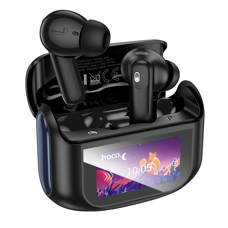 AUDÍFONOS INALAMBRICOS HOCO EQ21 BLUETOOTH PANTALLA NEGRO - 1