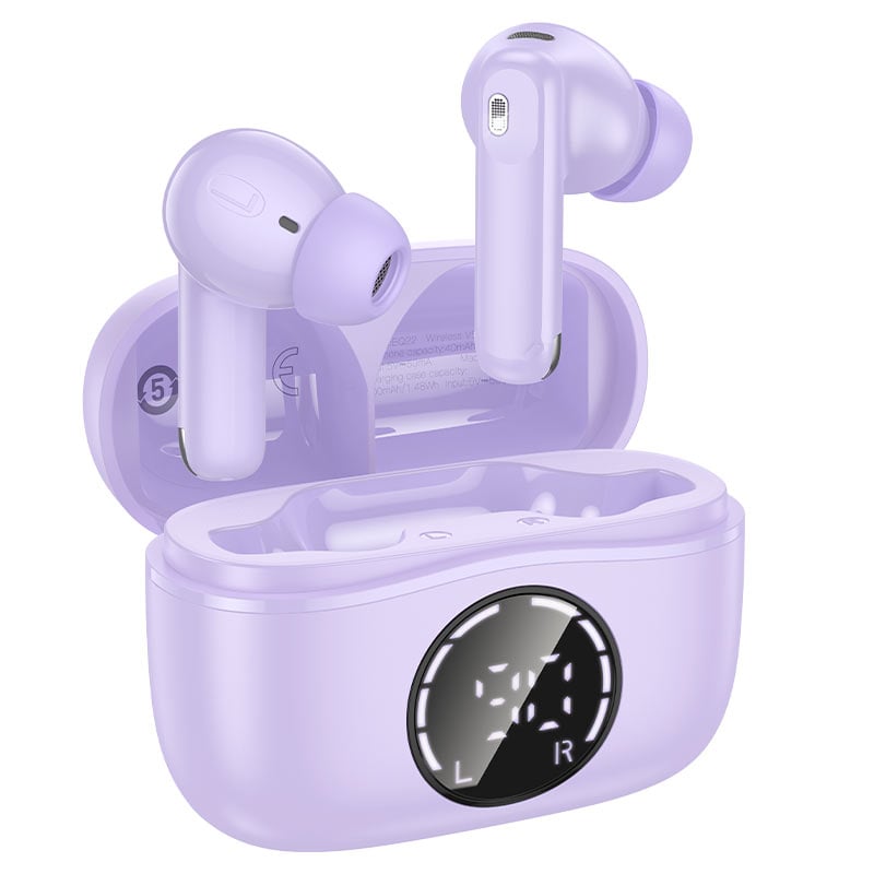 AUDÍFONOS INALAMBRICOS HOCO EQ22 BLUETOOTH ANC ENC PURPULA - 1