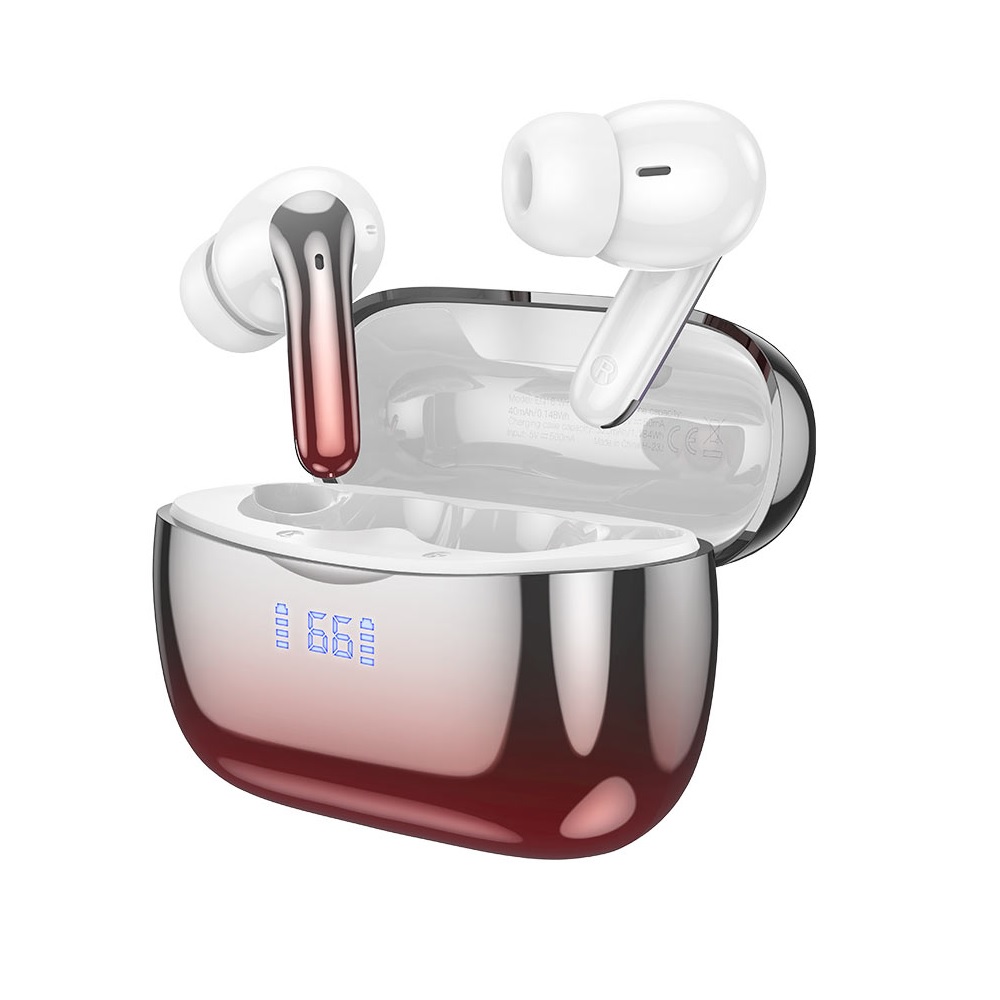 AUDÍFONOS INALAMBRICOS HOCO EQ16 BLUETOOTH ANC ENC ROJO - 2