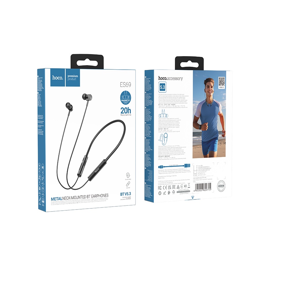 AUDIFONOS BLUETOOTH HOCO ES69 DIADEMA CUELLO NEGRO - 3
