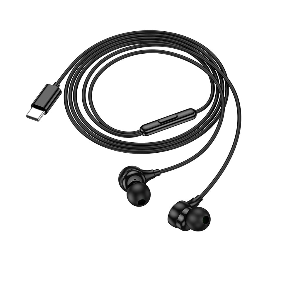 AUDÍFONO CON MICRÓFONO HOCO M116 ALÁMBRICO TIPO C NEGRO - 1
