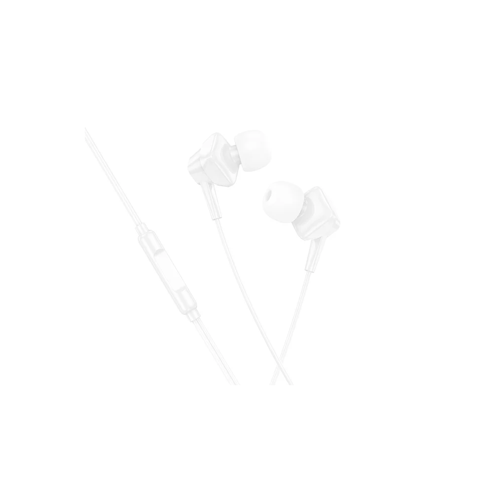 AUDÍFONO CON MICRÓFONO HOCO M113 ALÁMBRICO LIGHTNING BLANCO - 1