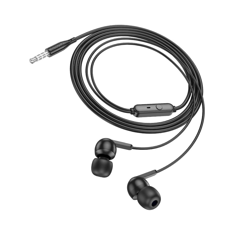 AUDÍFONO CON MICRÓFONO HOCO M124 ALÁMBRICO JACK 3.5MM NEGRO - 1