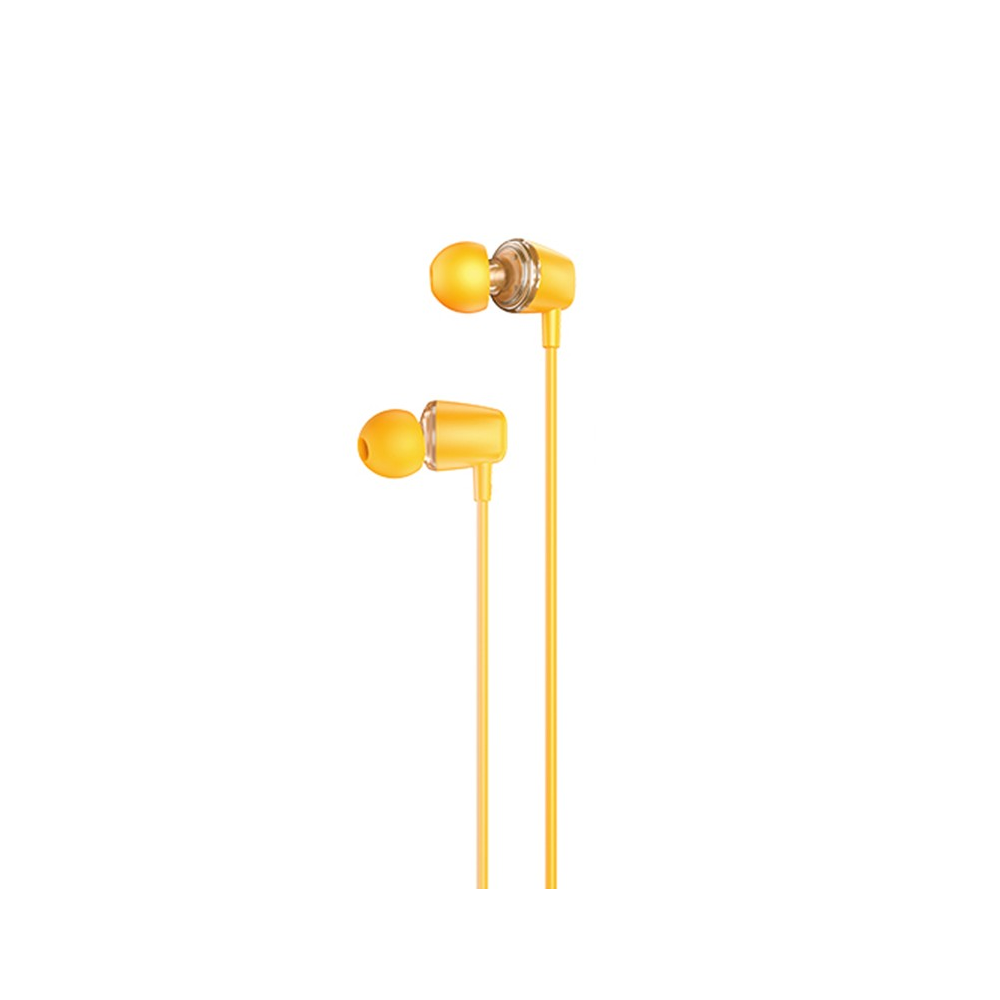 AUDÍFONO CON MICRÓFONO HOCO M107 ALÁMBRICO JACK 3.5MM AMARILLO - 2