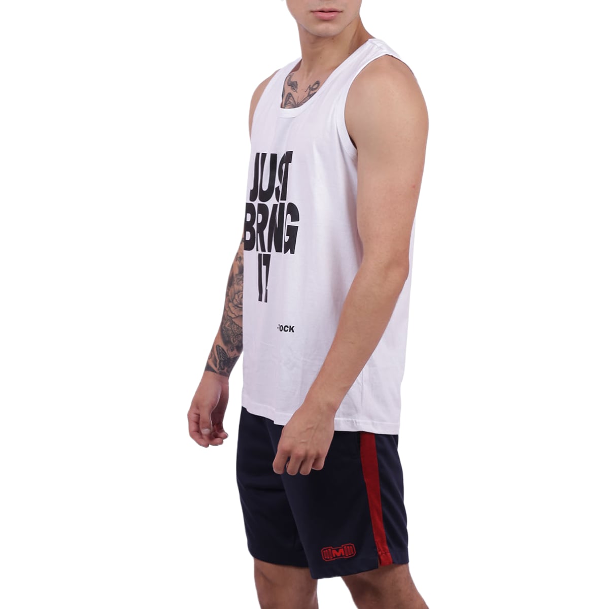 BIVIDÍ HOMBRE MUSCLE MUSEUM ALGODÓN BLANCO DEPORTIVO JUST BRING IT - 5