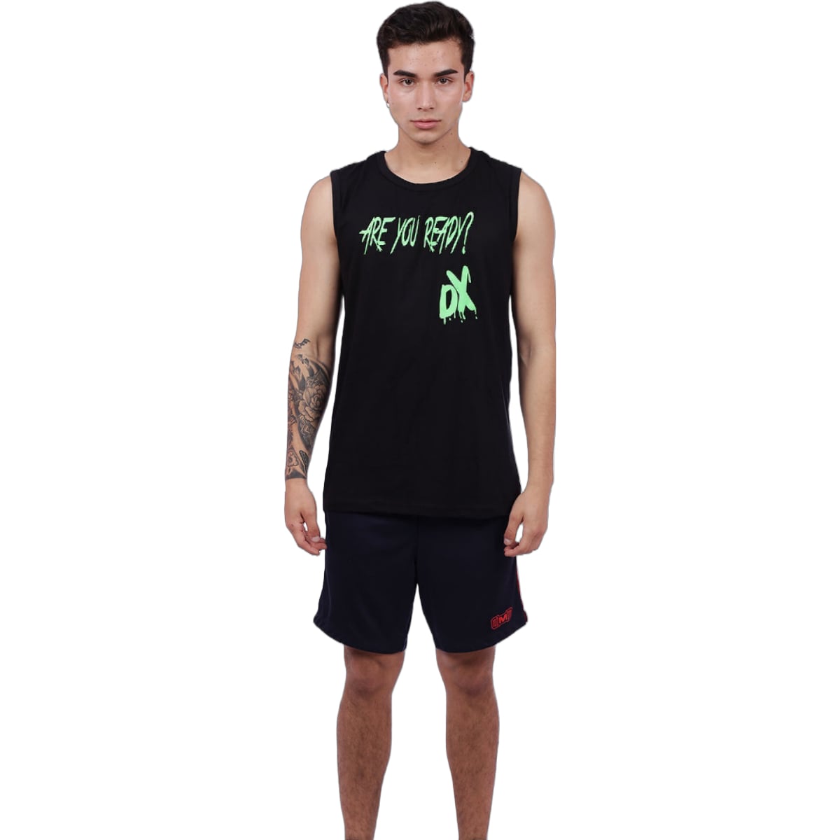 POLO HOMBRE MUSCLE MUSEUM ALGODÓN NEGRO MANGA CERO DEPORTIVO ARE YOU READY - 3