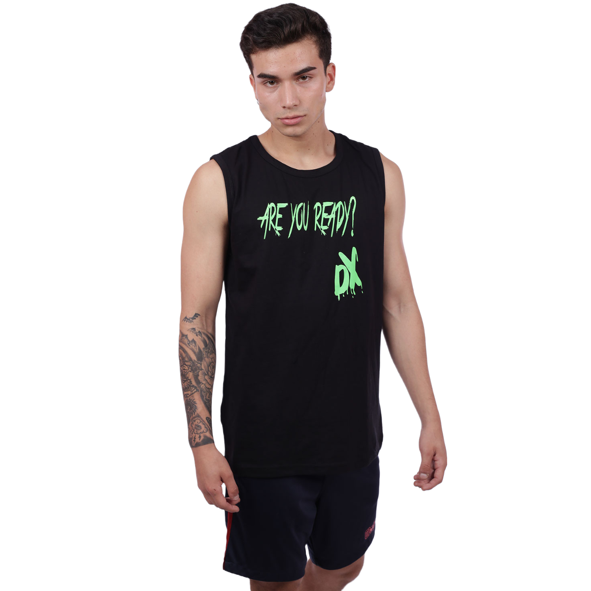 POLO HOMBRE MUSCLE MUSEUM ALGODÓN NEGRO MANGA CERO DEPORTIVO ARE YOU READY - 5