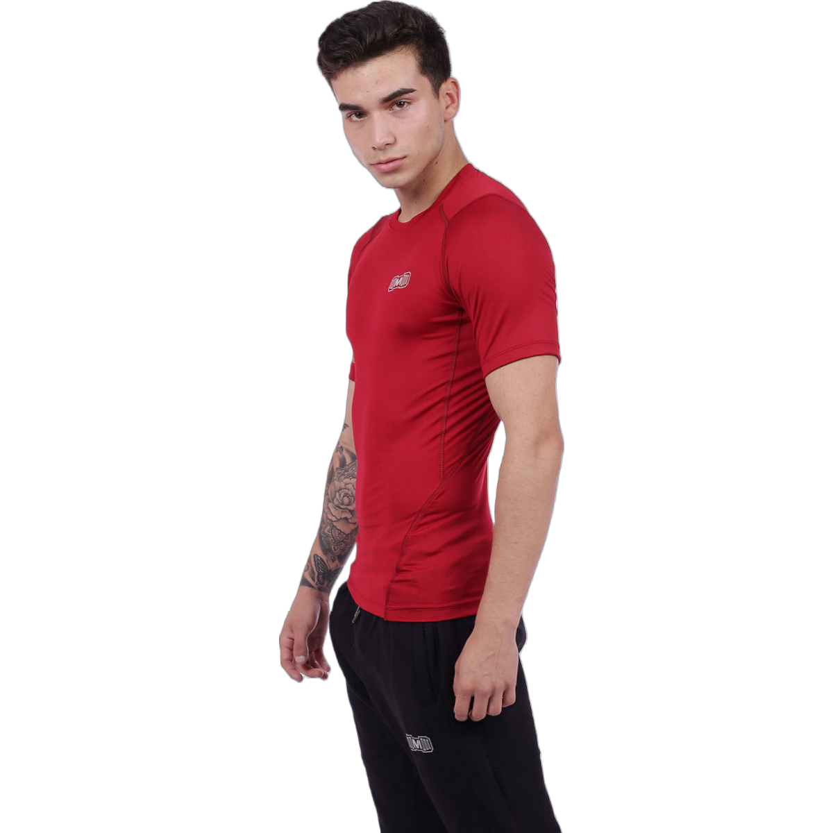 POLO DEPORTIVO HOMBRE MUSCLE MUSEUM ROJO COMPRESIÓN MANGA CORTA - 1