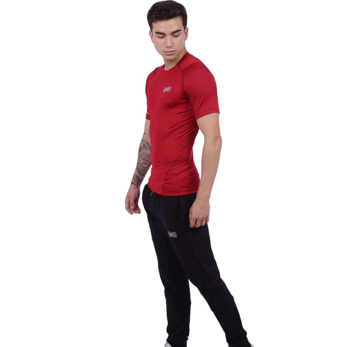 POLO DEPORTIVO HOMBRE MUSCLE MUSEUM ROJO COMPRESIÓN MANGA CORTA - 2