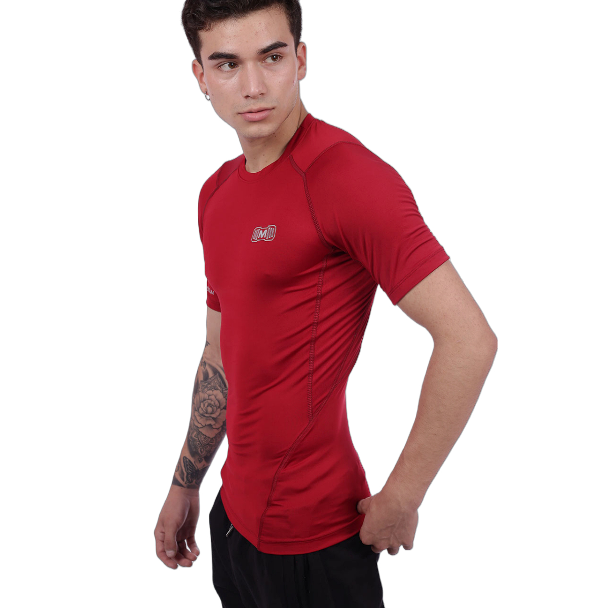 POLO DEPORTIVO HOMBRE MUSCLE MUSEUM ROJO COMPRESIÓN MANGA CORTA - 5