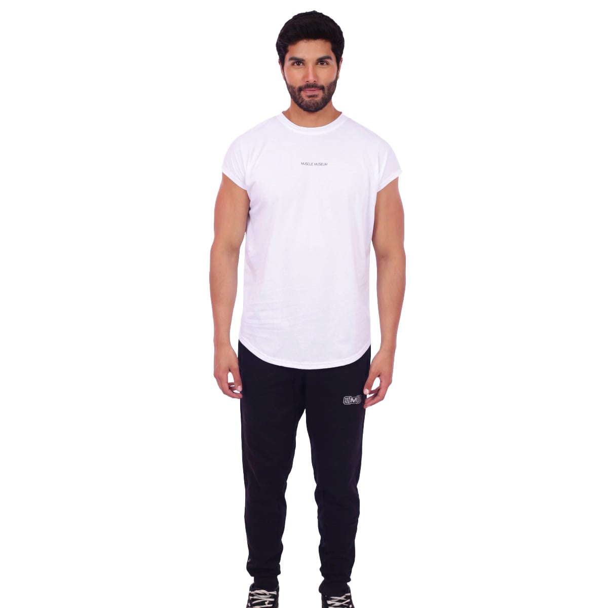 POLO HOMBRE MUSCLE MUSEUM ALGODÓN BLANCO MUSCLE TEE MANGA CERO - 4