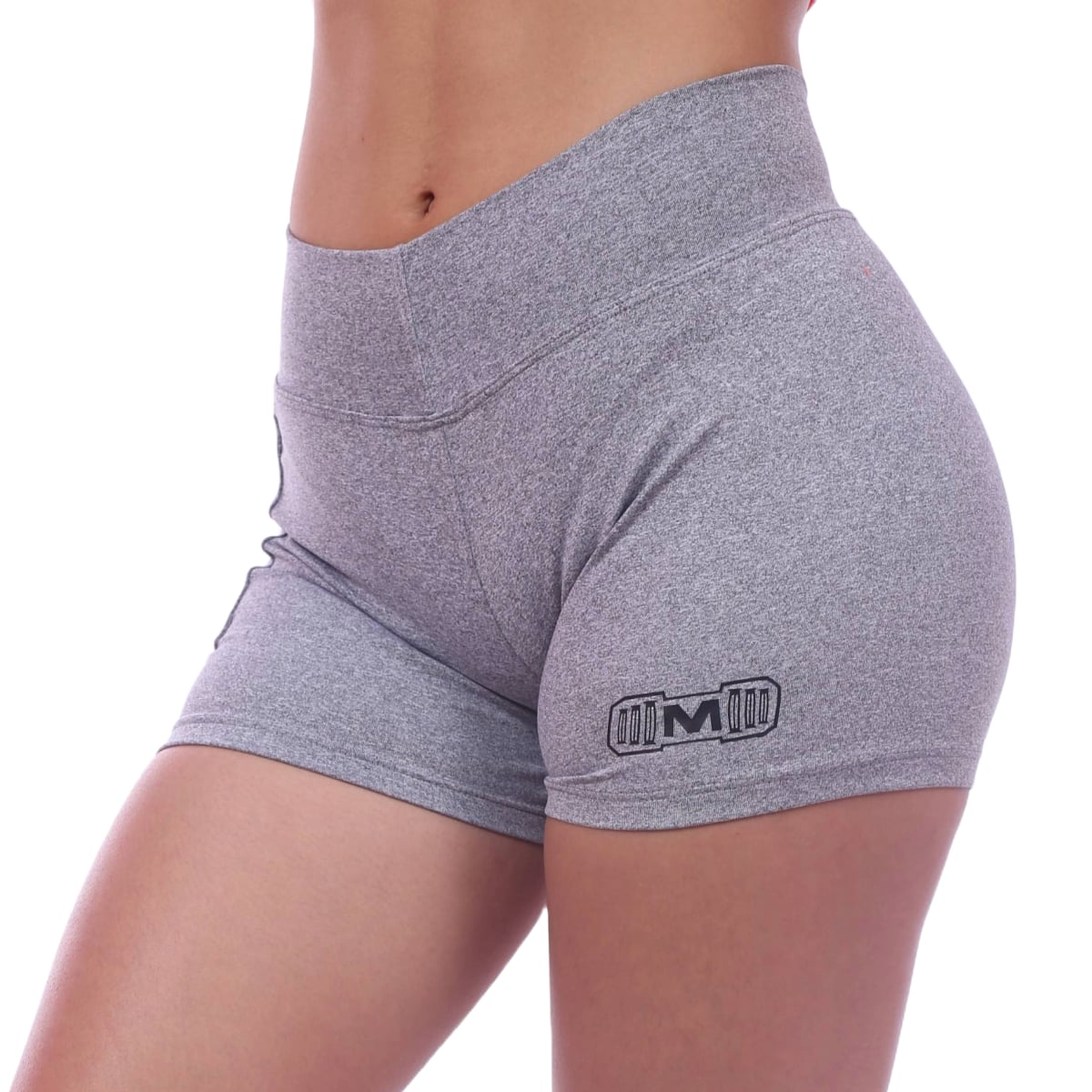 SHORT TODA ACTIVIDAD MUJER MUSCLE MUSEUM PLOMO PANTALONETA CON BOLSILLO LATERAL JASPEADO - 3