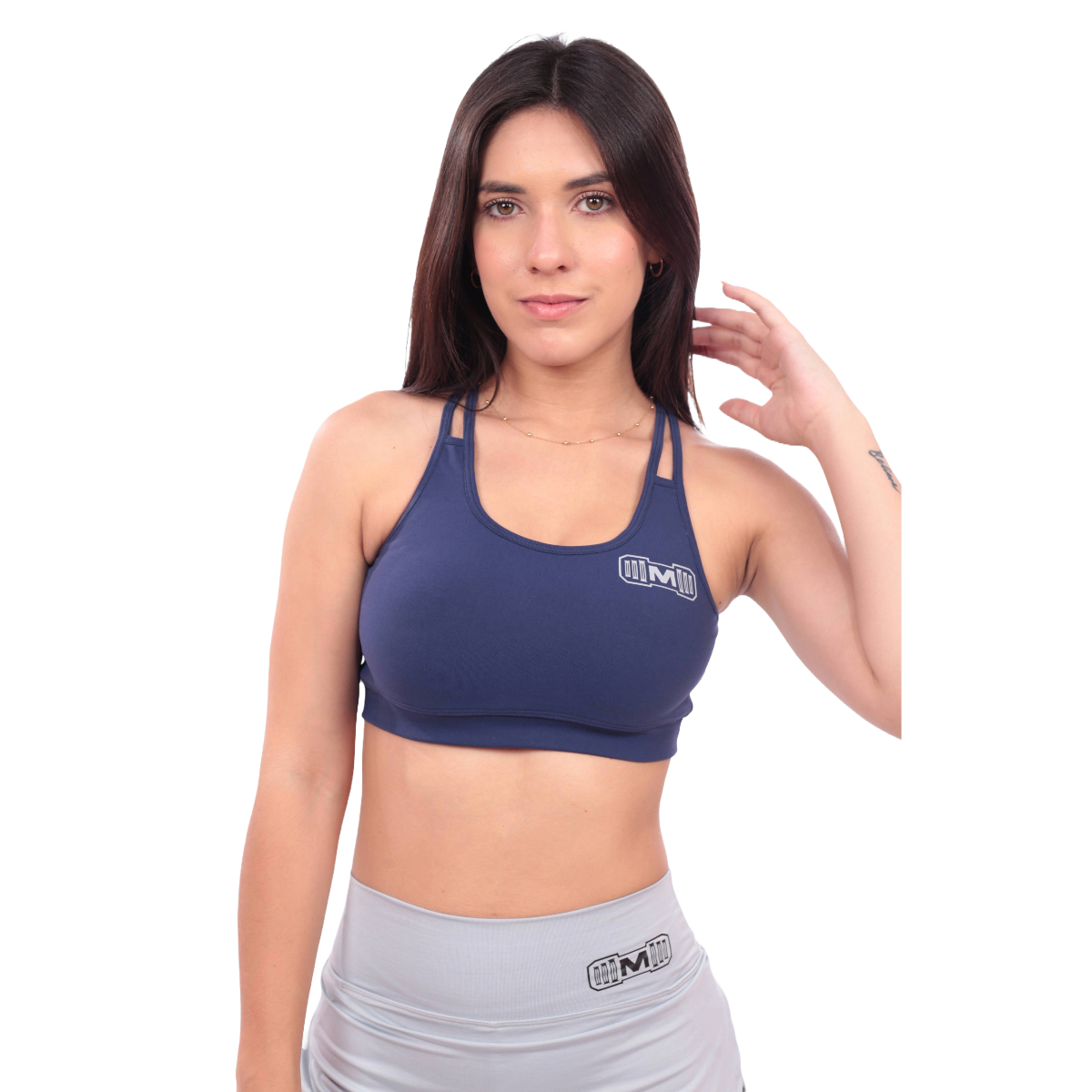 TOP DEPORTIVO MUJER MUSCLE MUSEUM AZUL CON TIRAS - 5