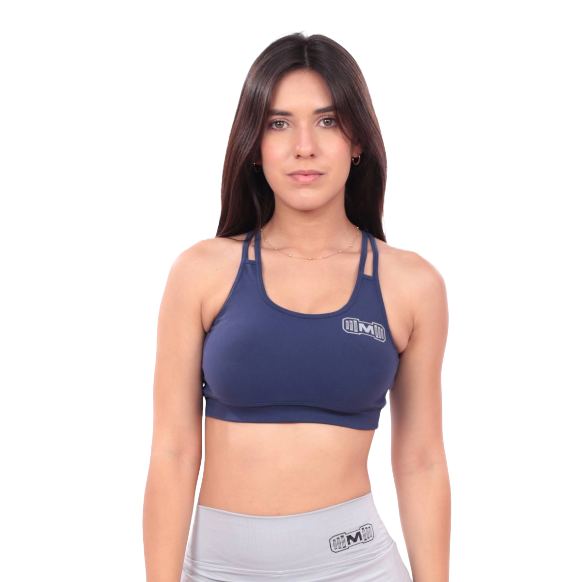 TOP DEPORTIVO MUJER MUSCLE MUSEUM AZUL CON TIRAS - 6