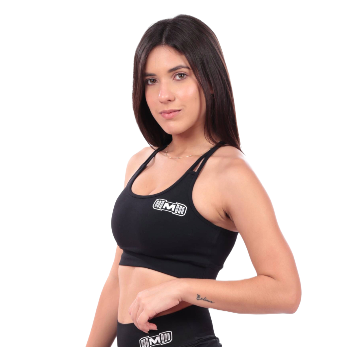 TOP DEPORTIVO MUJER MUSCLE MUSEUM NEGRO CON TIRAS - 5