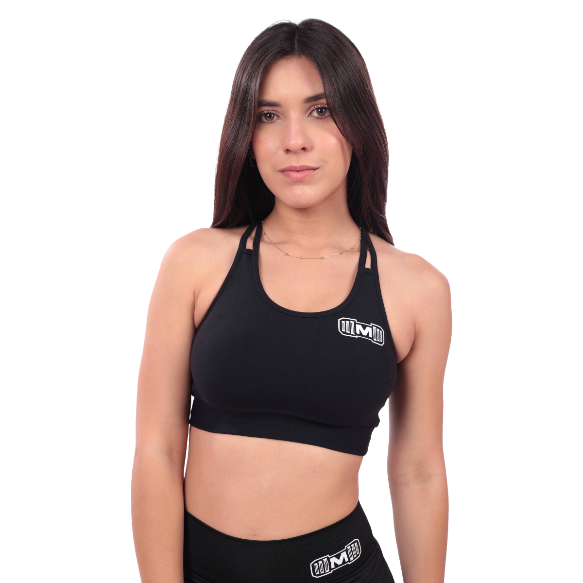 TOP DEPORTIVO MUJER MUSCLE MUSEUM NEGRO CON TIRAS - 6