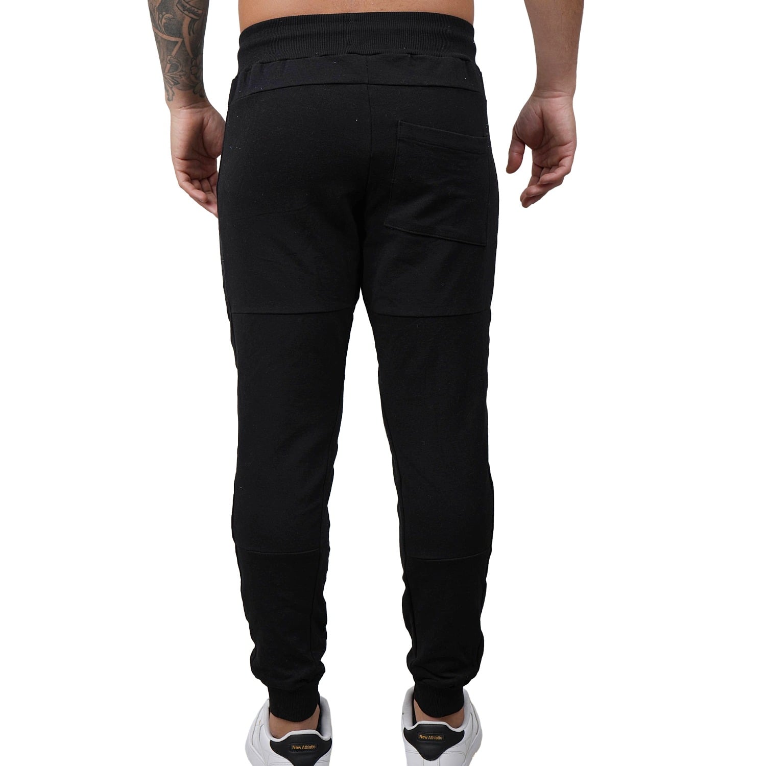 JOGGER DEPORTIVO MUSCLE MUSEUM COLOR NEGRO Y BLANCO BOLSILLOS CON CIERRES PARA HOMBRE - 4