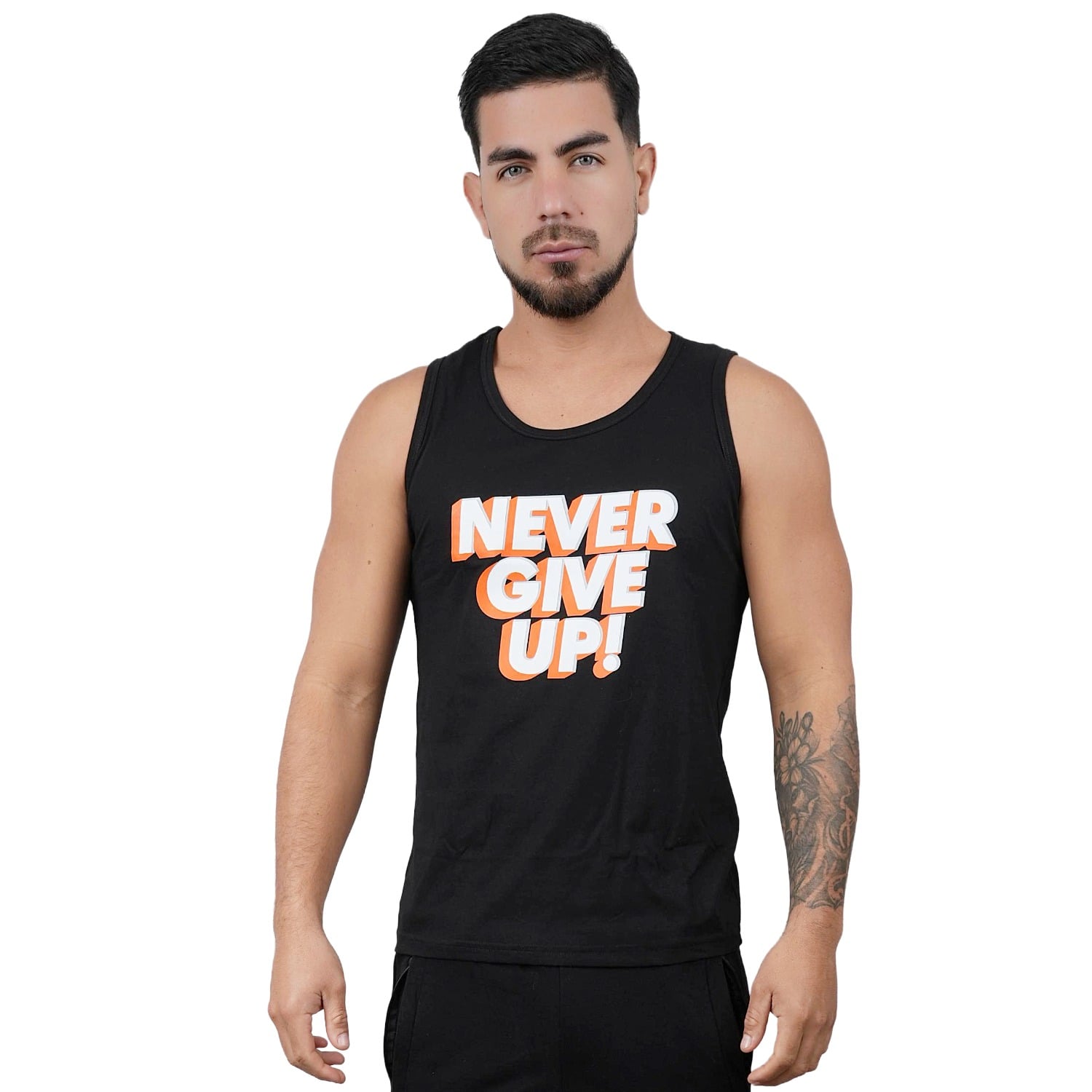 BIVIDI DEPORTIVO MUSCLE MUSEUM COLOR NEGRO NEVER GIVE UP PARA HOMBRE - 1