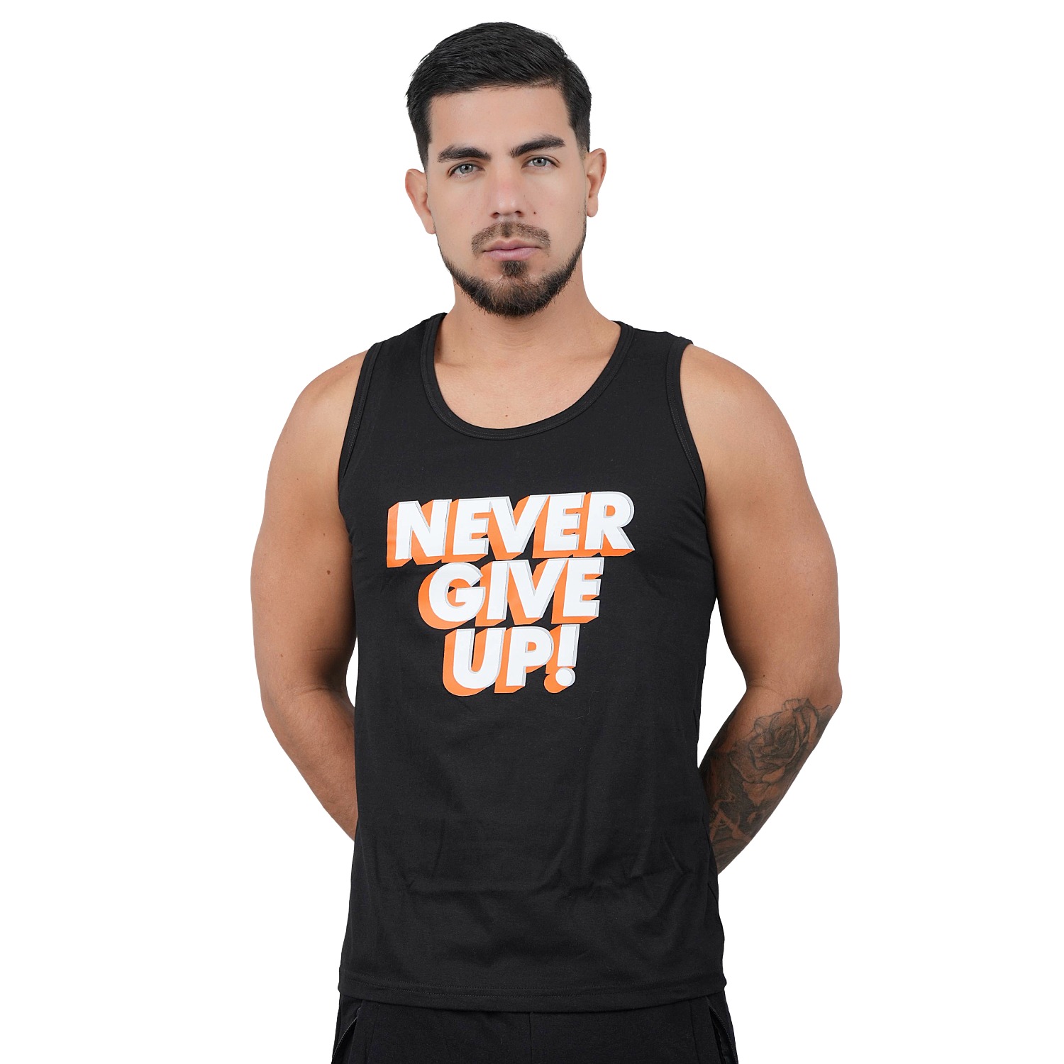 BIVIDI DEPORTIVO MUSCLE MUSEUM COLOR NEGRO NEVER GIVE UP PARA HOMBRE - 6
