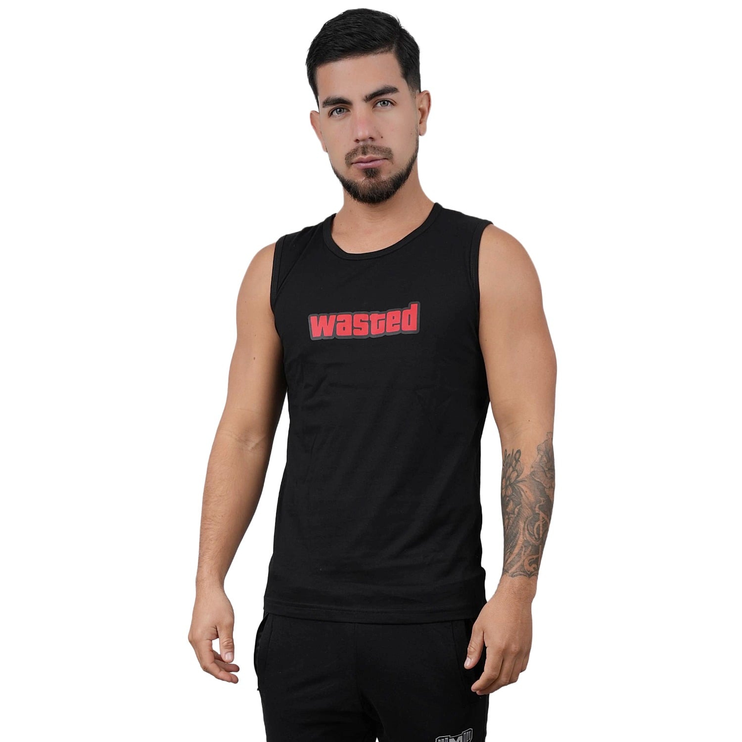 POLO MANGA CERO DEPORTIVO MUSCLE MUSEUM COLOR NEGRO WASTED PARA HOMBRE - 1