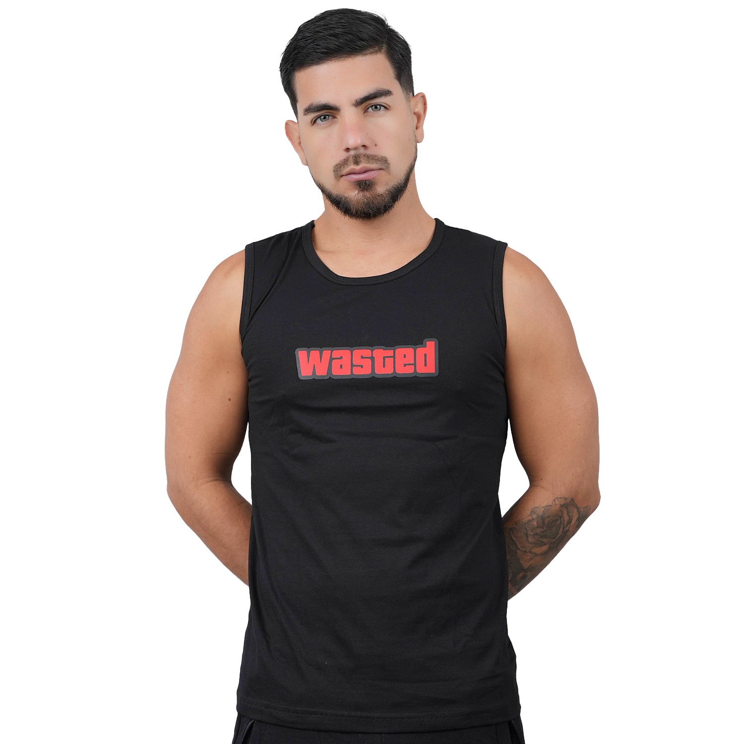POLO MANGA CERO DEPORTIVO MUSCLE MUSEUM COLOR NEGRO WASTED PARA HOMBRE - 3
