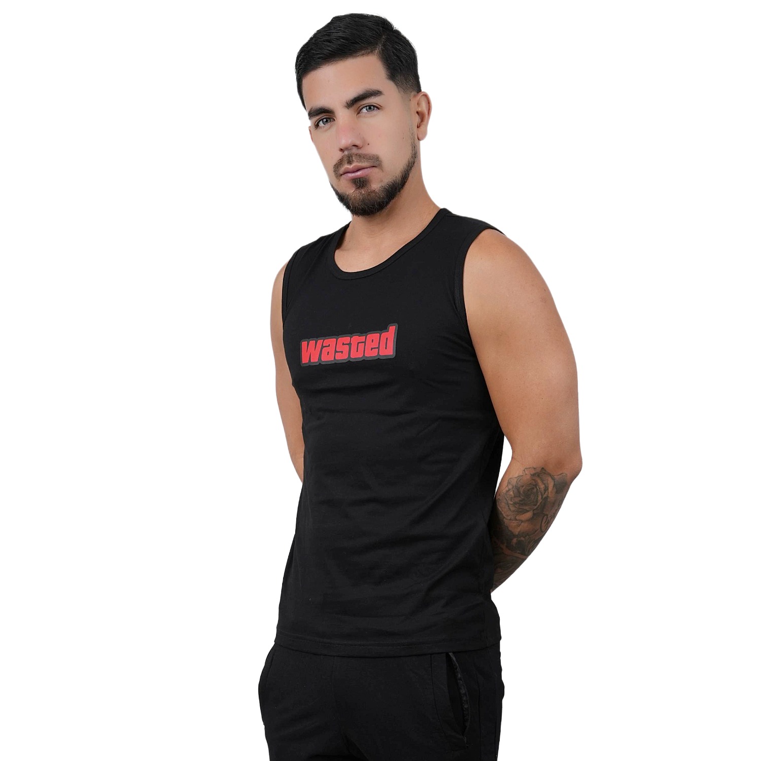 POLO MANGA CERO DEPORTIVO MUSCLE MUSEUM COLOR NEGRO WASTED PARA HOMBRE - 6