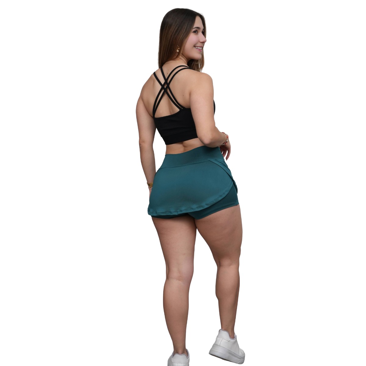 SHORT FALDA DEPORTIVO COLOR VERDE PARA MUJER - 4