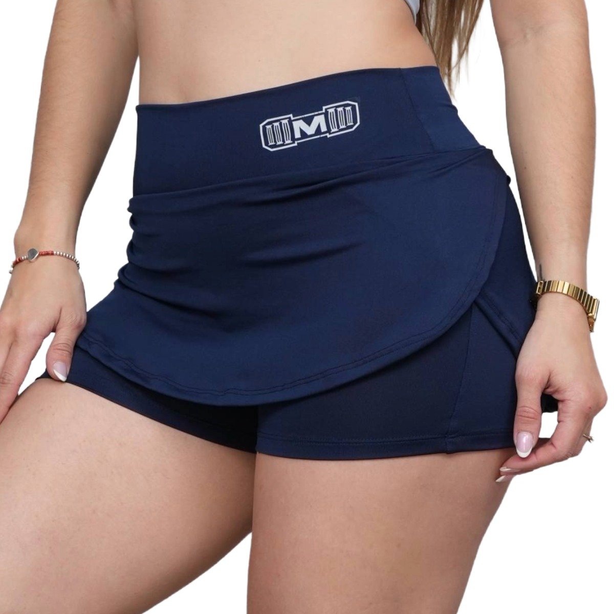 SHORT FALDA DEPORTIVO COLOR AZUL ACERO PARA MUJER - 1