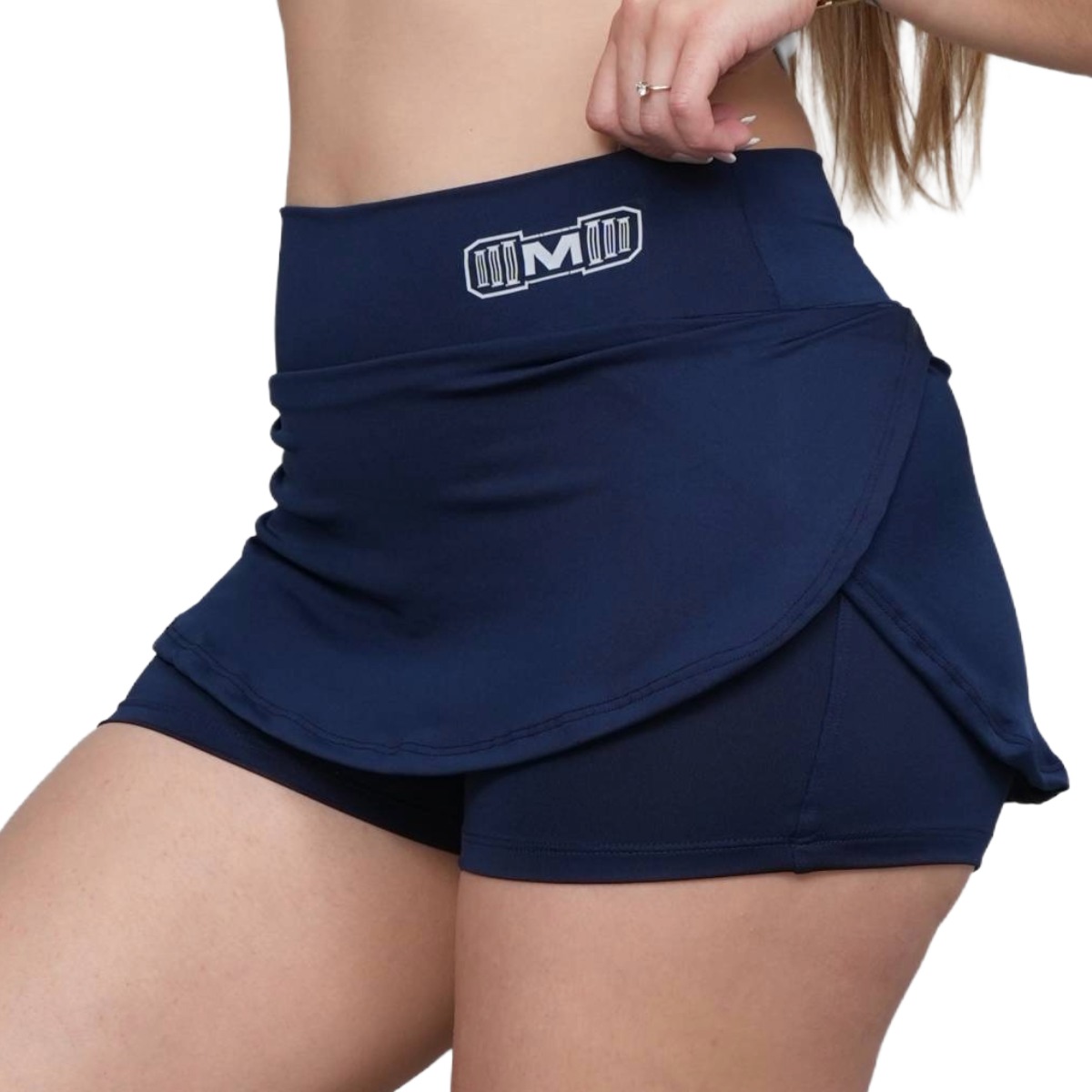 SHORT FALDA DEPORTIVO COLOR AZUL ACERO PARA MUJER - 3
