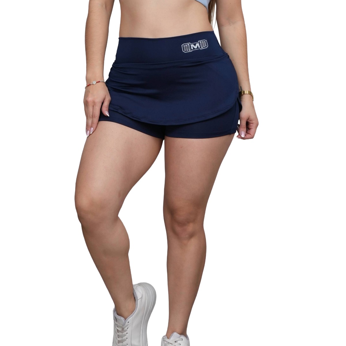 SHORT FALDA DEPORTIVO COLOR AZUL ACERO PARA MUJER - 5