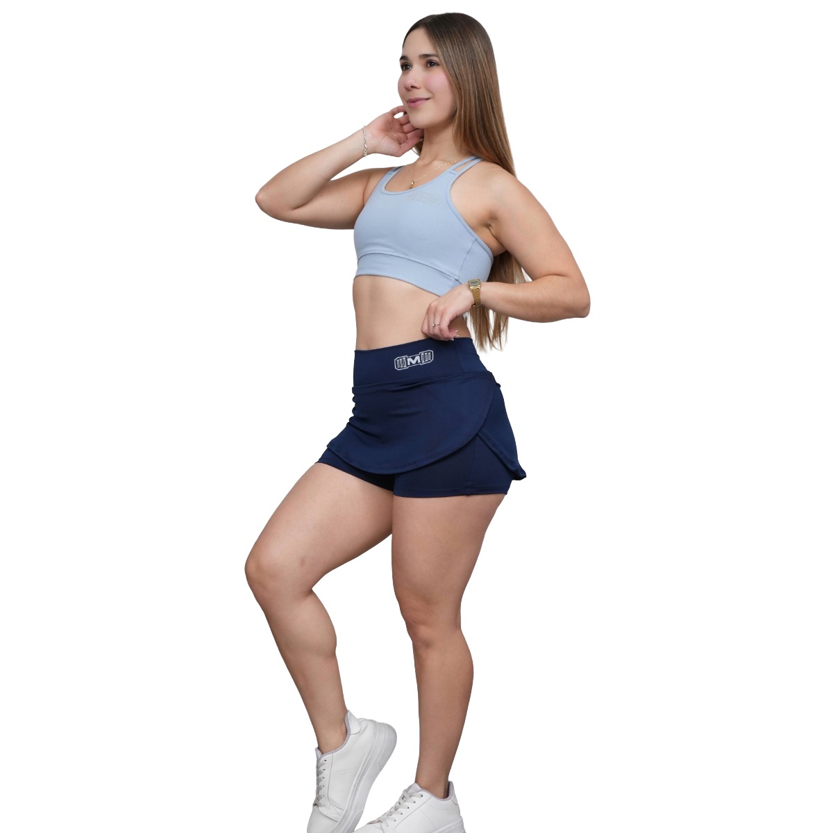 SHORT FALDA DEPORTIVO COLOR AZUL ACERO PARA MUJER - 6