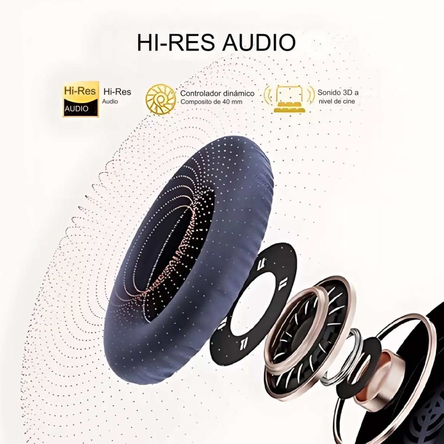 AUDÍFONO INALÁMBRICO QCY H3 ANC BLUETOOTH AZUL HI-RES - 2