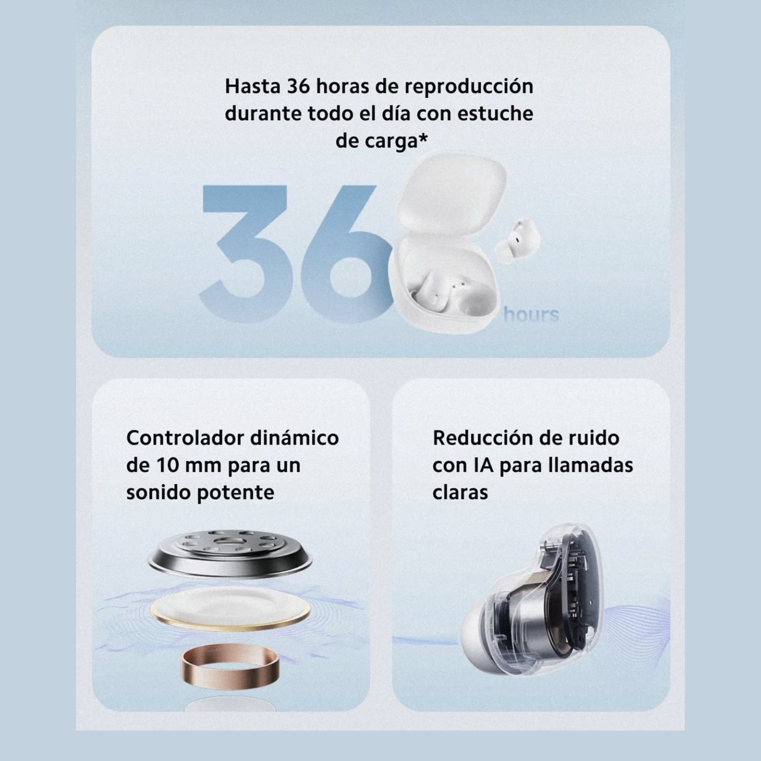 AUDÍFONOS REDMI IN-EAR BLUETOOTH XIAOMI BUDS 6 PLAY BT5.4 36HRS BLANCO - 4