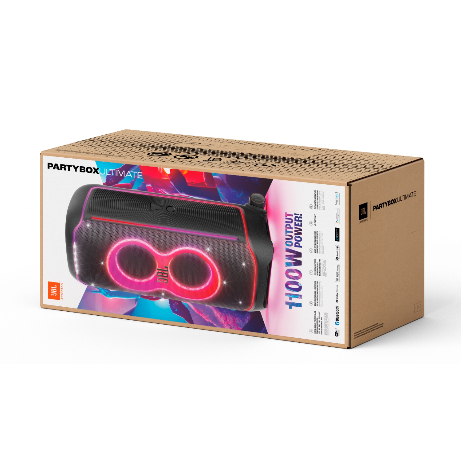 PARLANTE JBL PARTYBOX ULTIMATE 1100W IPX4 CON LUCES, RUEDAS Y ASA - 7