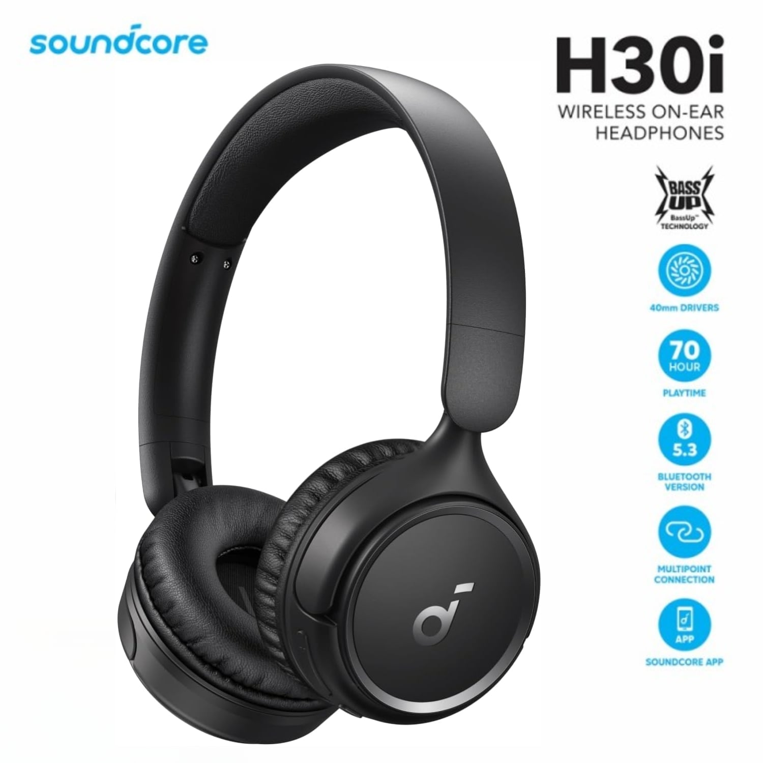 AUDIFONOS SOUNDCORE H30I NEGRO 70H - 2
