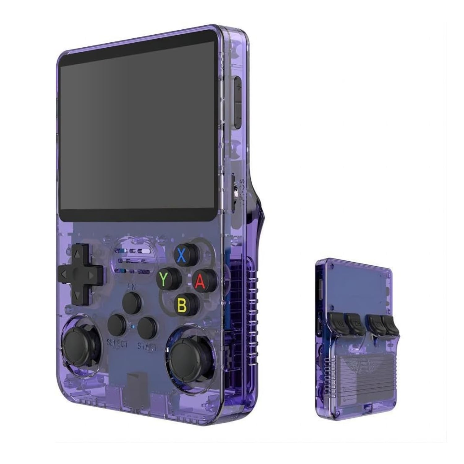 R36S Consola Retro Portátil – Pantalla IPS 3,5 Pulgadas, 64 GB Con Más De 10.000 Juegos, Sistema Linux Open Source – Reproductor Multimedia Y Emuladores – Color Morado