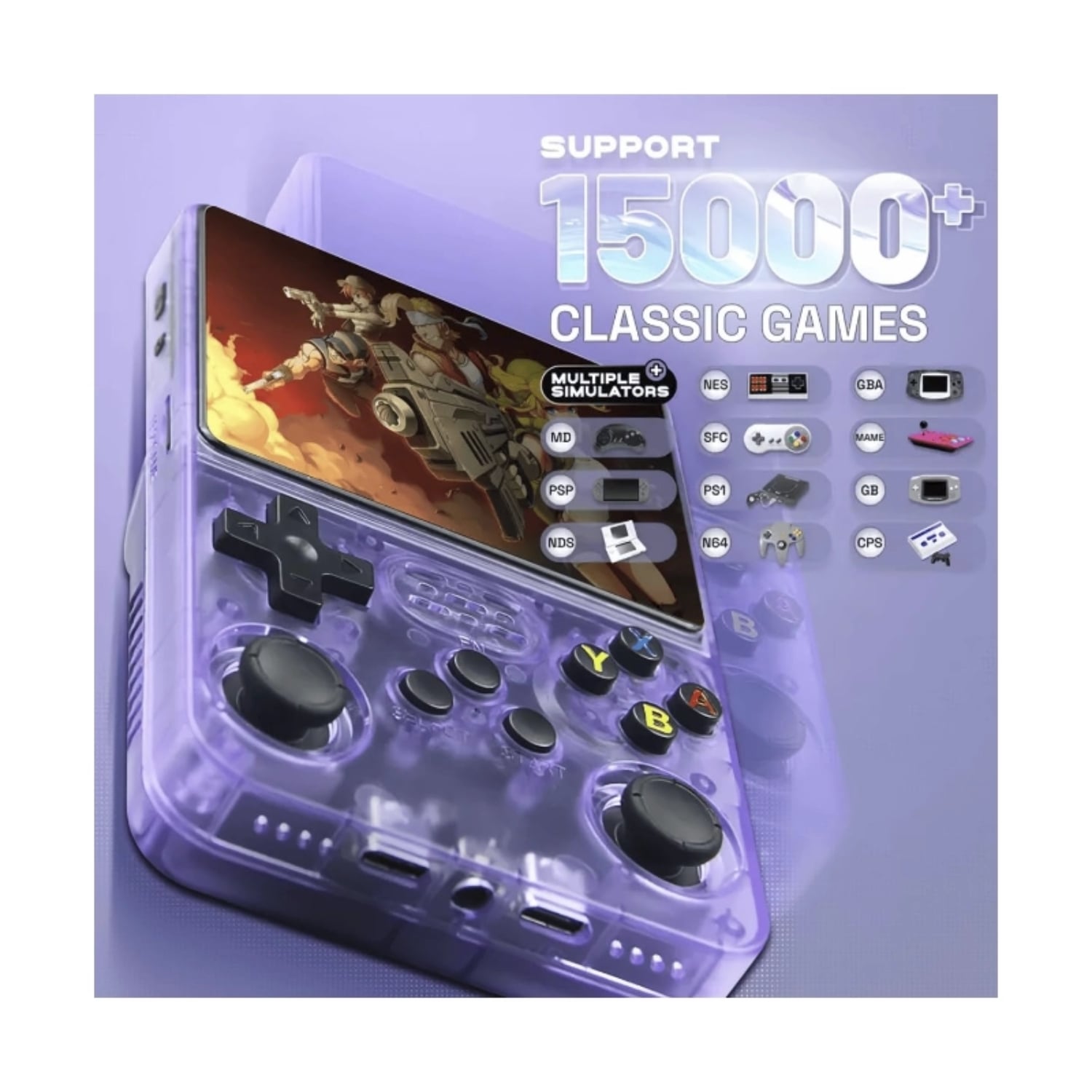 CONSOLA VIDEO JUEGOS RETRO R36S MORADO 10000 JUEGOS - 5